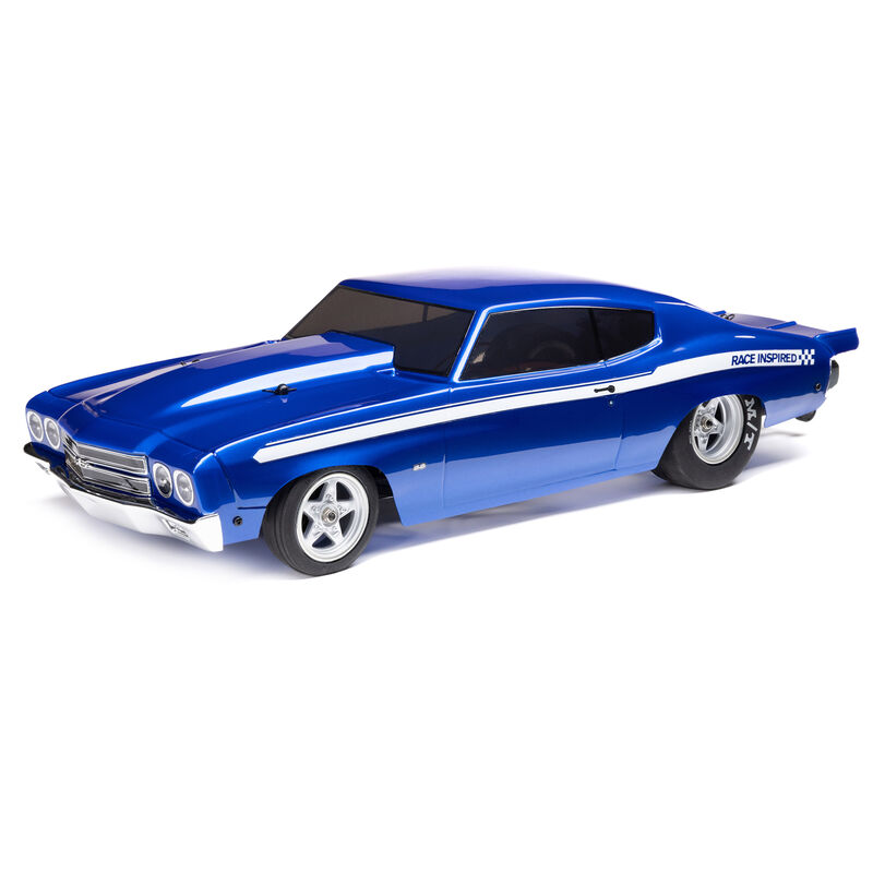 1/16 Mini 1970 Chevy Chevelle 2S 2WD RTR Brushless No Prep Drag Car (Battery & Charger Included), Blue